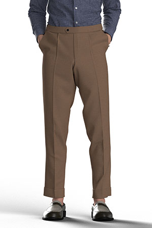 E.THOMAS GIZA COTTON カーキブラウン ツイル(AK102180)