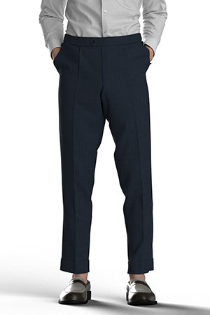 WOOL/CORDURA STRECH ネイビー小柄チェック(AK102217)