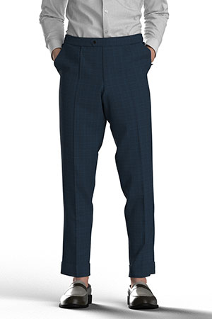 WOOL/CORDURA STRECH ブライト ネイビー グレンチェック(AK102220)