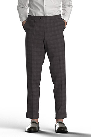 BASIC SELECTION STRECH ブラウングレンチェック(AK102263)