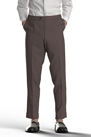 BASIC SELECTION STRECH ブラウン メランジ(AK102276)