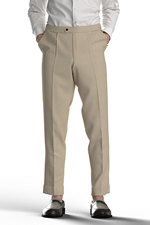 BASIC SELECTION STRECH クリーム無地(AK102282)