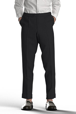 BASIC SELECTION STRECH ブラック＆グレーストライプ(AK102288)