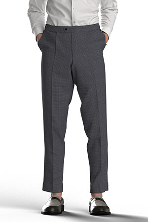 BASIC SELECTION STRECH グレー チェック(AK102296)