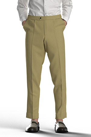 BASIC SELECTION STRECH イエローカーキ ツイル(AK102298)