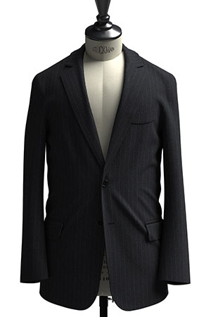 BASIC SELECTION STRECH ブラックチョークストライプ(AK102290)