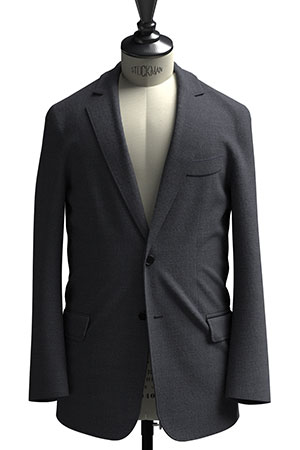 BASIC SELECTION STRECH グレー強撚糸グレーメランジ(AK102295)