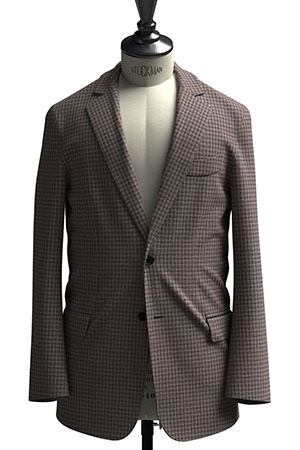 BASIC SELECTION STRECH ブラウン チェック(AK102297)