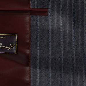 LoroPiana Super130s グレー×ブルーストライプ(AK102598)