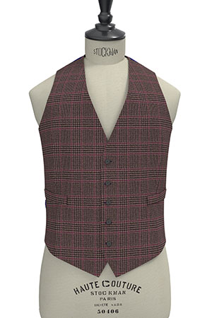 MARLING&EVSNS ブラウン/ベージュ/ピンク グレンチェックツイード(AK102592)