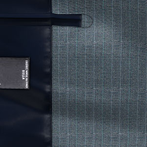 REDA SUPER110sブルー メランジ ストライプ(AK102643)